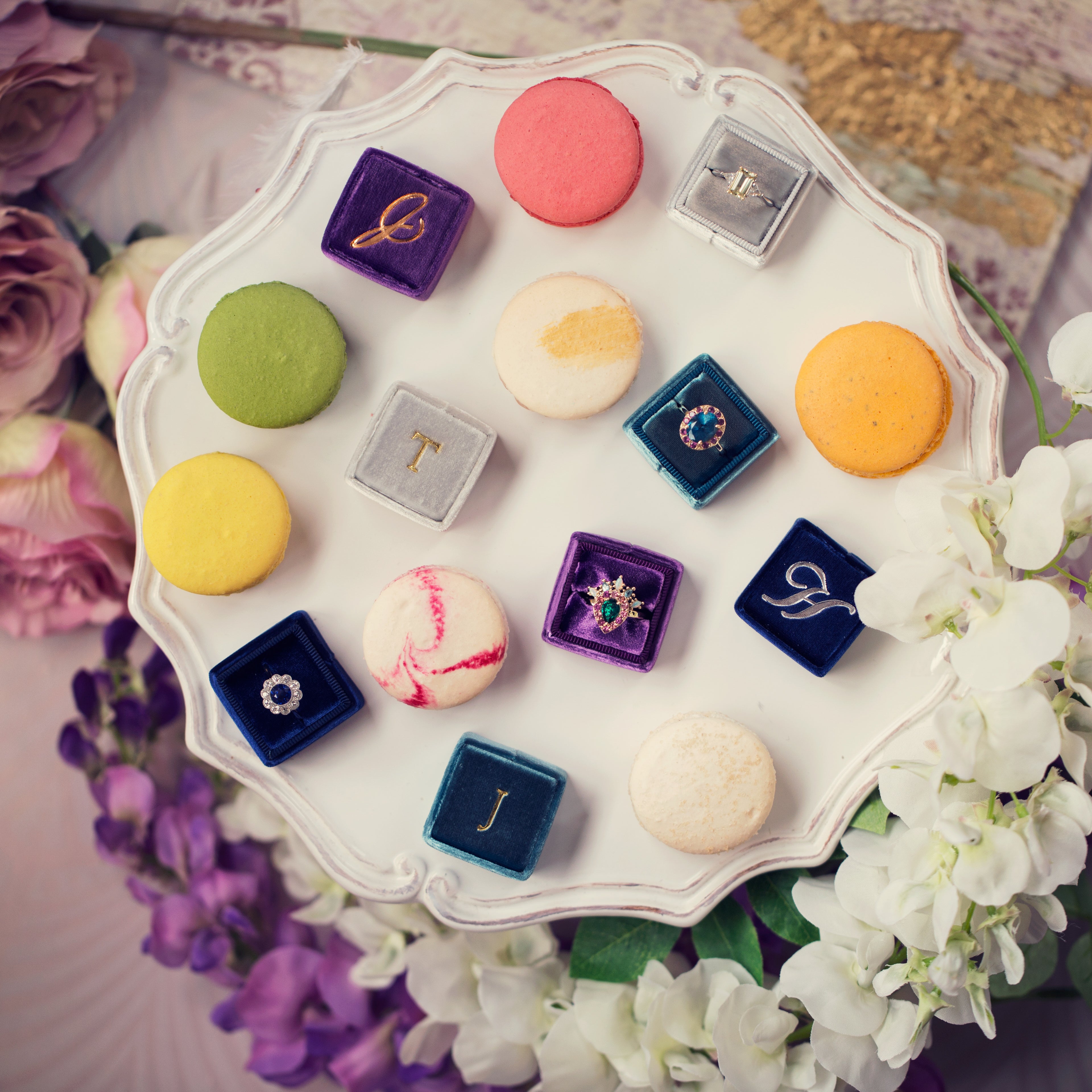 Handmade Velvet Monogrammed Ring Boxes