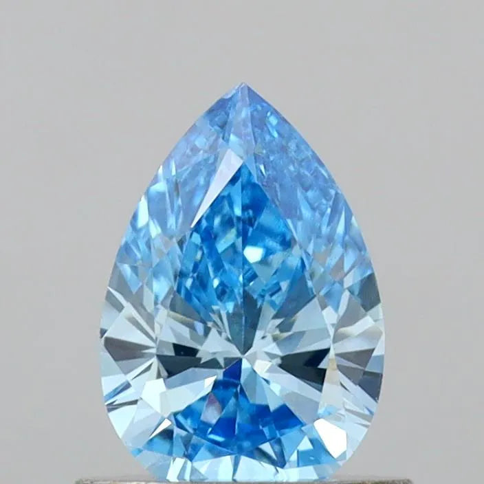 0.64ct Pear Lab Grown Diamond (Colour Fancy Vivid Blue, Clarity VS1, IGI Certified)