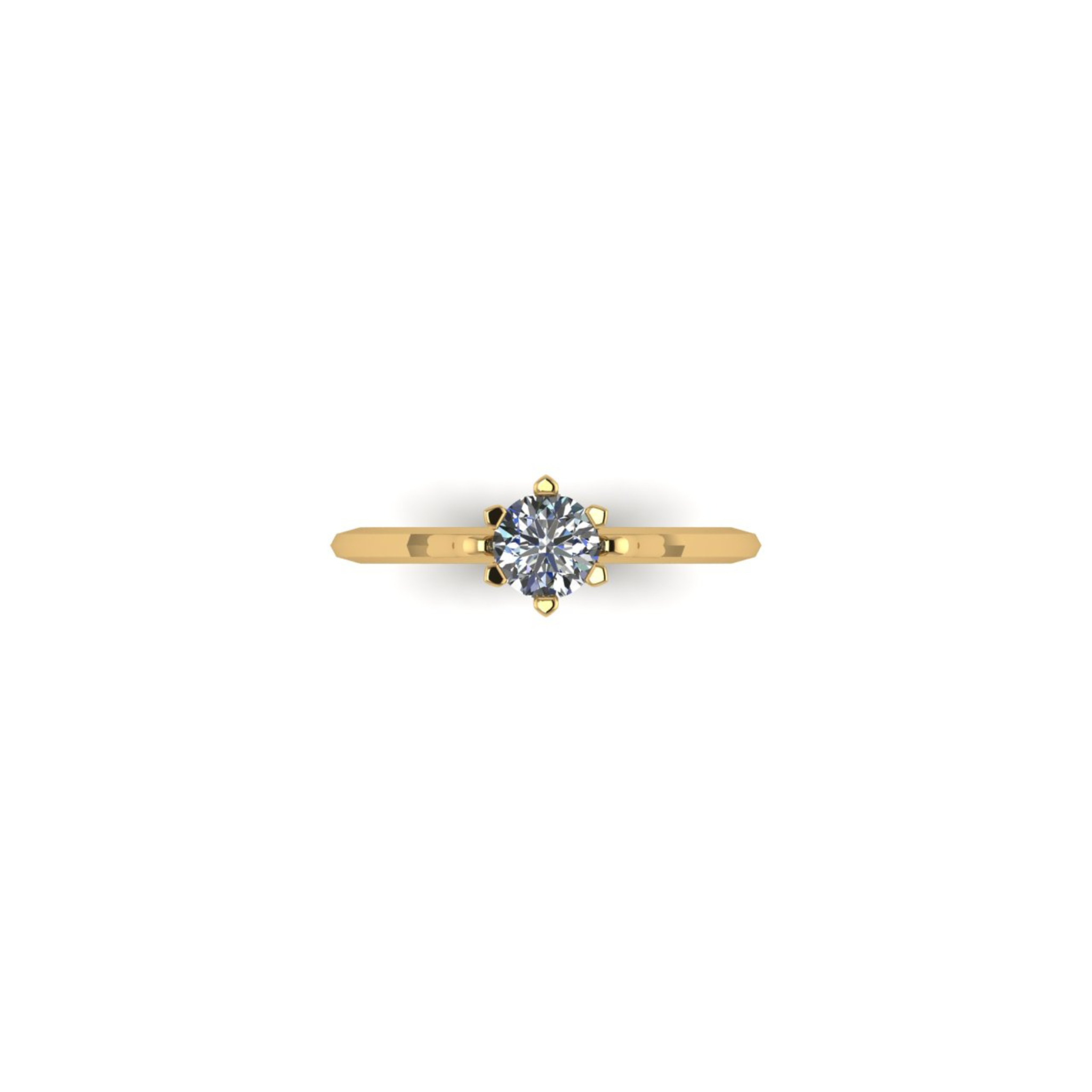 6 claw solitaire engagement ring top view Sapphire 0.5ct Emma Hedley