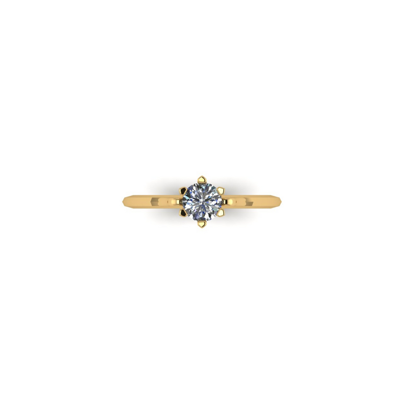 6 claw solitaire engagement ring top view Sapphire 0.5ct Emma Hedley
