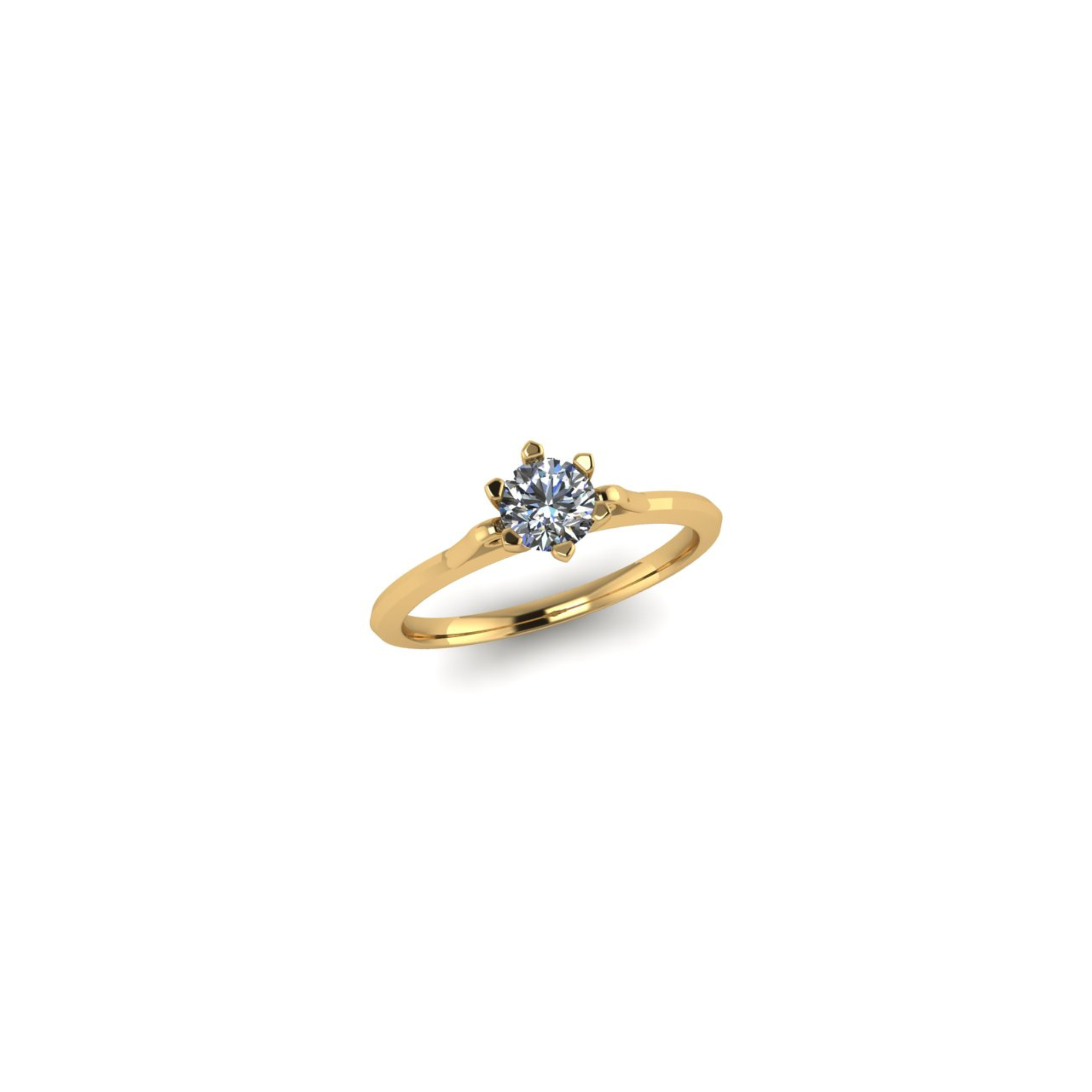Scroll Solitaire engagement ring by Emma Hedley Jewellery 6 claw setting with unique side detail