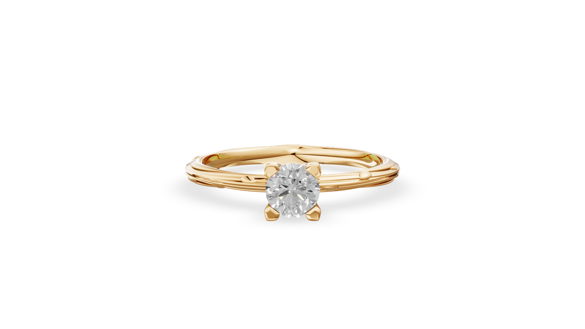 Customised Organic Dew Drop 4 Claw Solitaire Engagement Ring