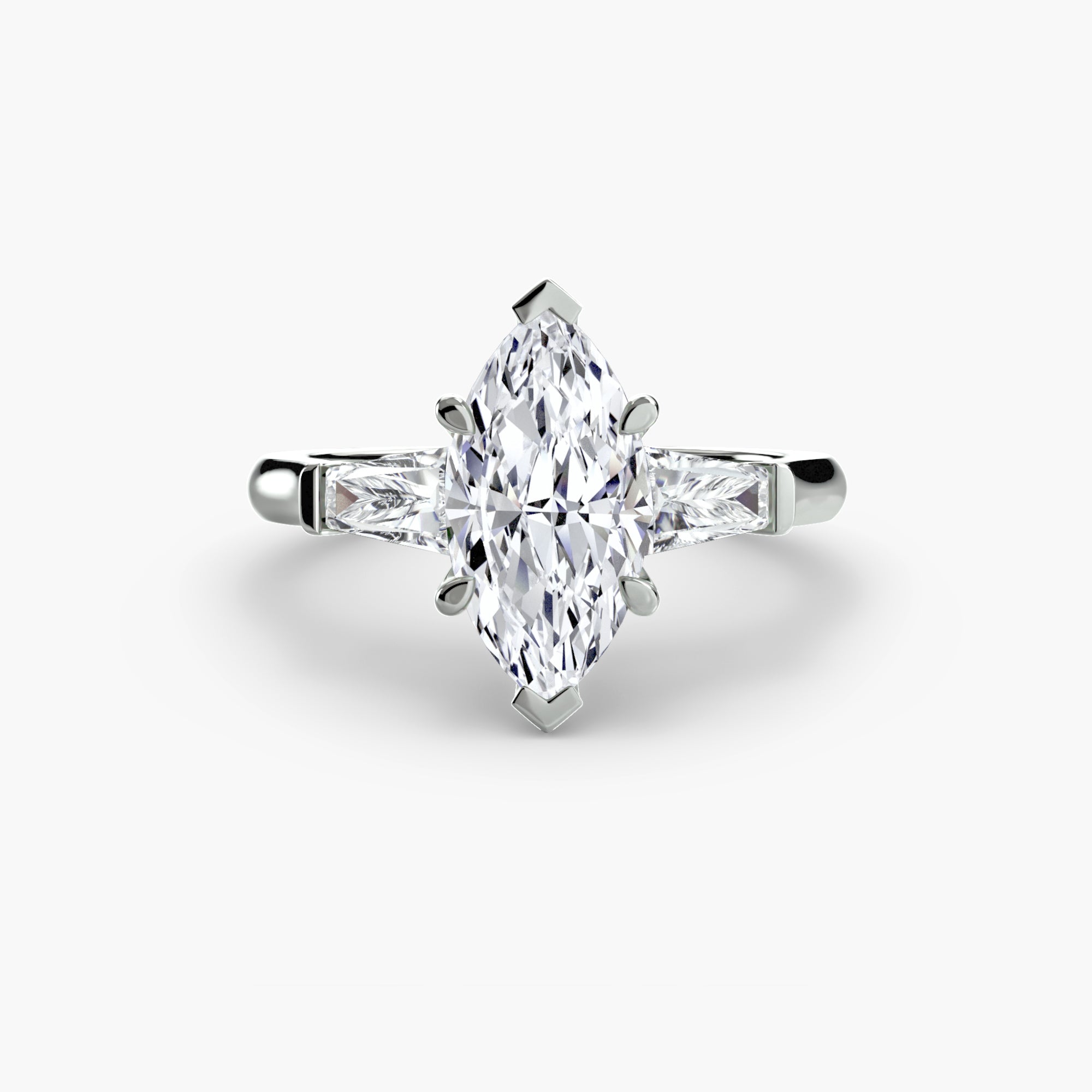 Three-Stone Ring (Baguette Side Stones)