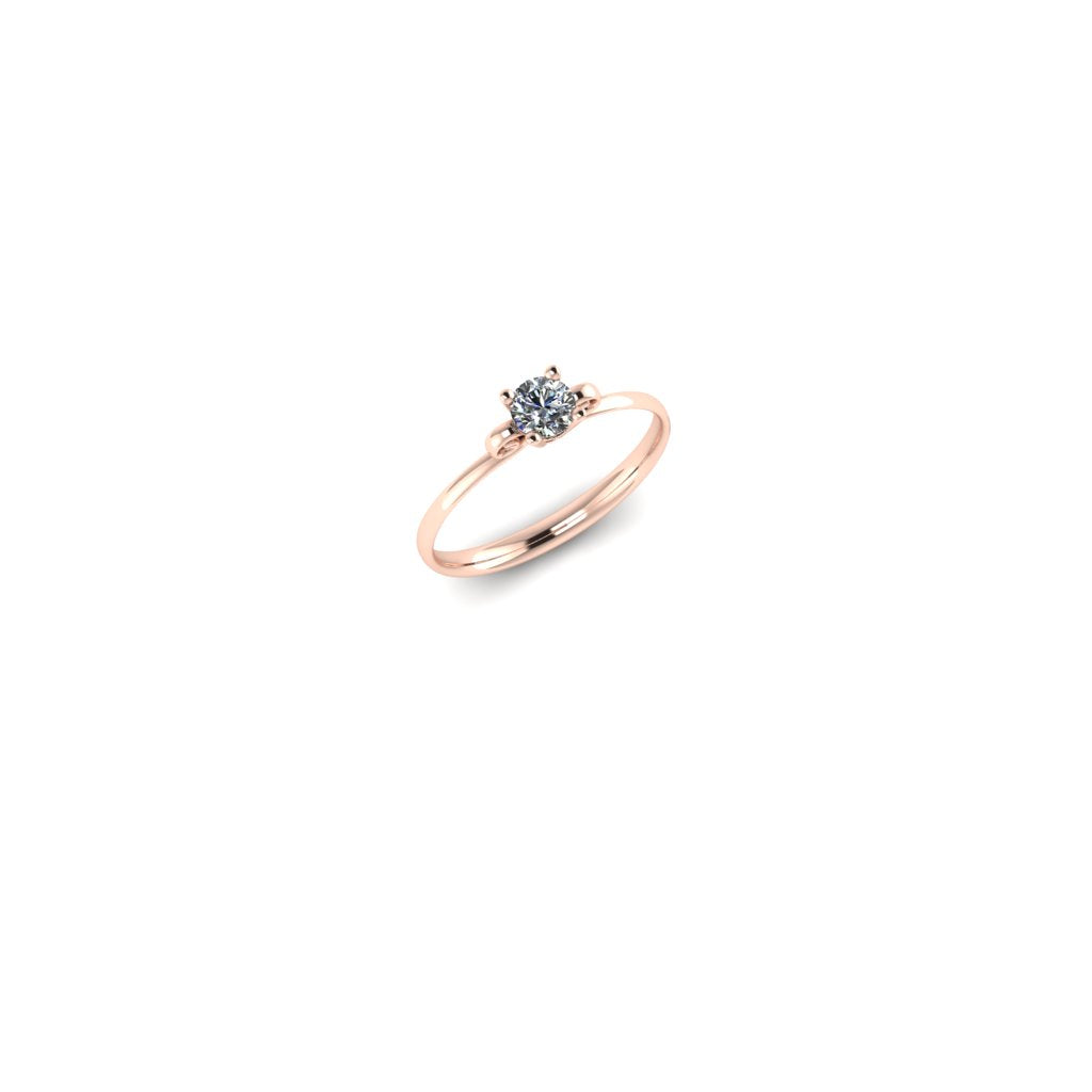 Customised Solitaire Scroll Ring