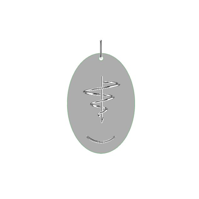 Spiral Anchor Glyph Pendant