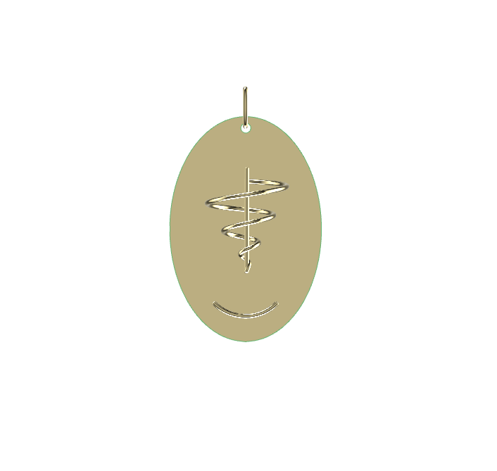 Spiral Anchor Glyph Pendant