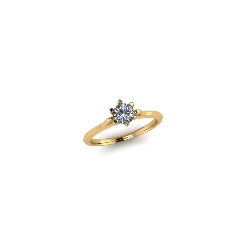 Scroll Solitaire engagement ring by Emma Hedley Jewellery  6 claw setting with unique side detail