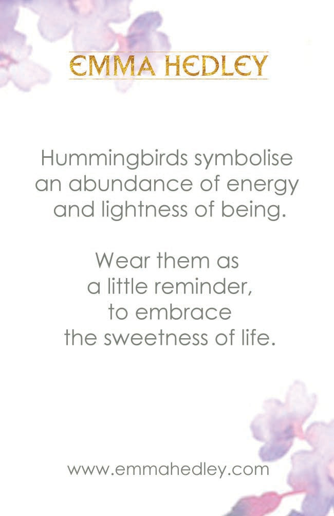 The meaning behind the hummingbird pendant design- by Jewellery Designer Emma Hedley