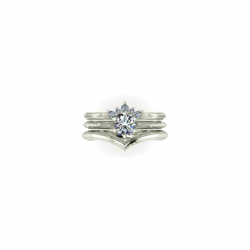 platinum solitaire wishbone wedding ring shaped eternity by Emma Hedley ethical Fine Jewellery