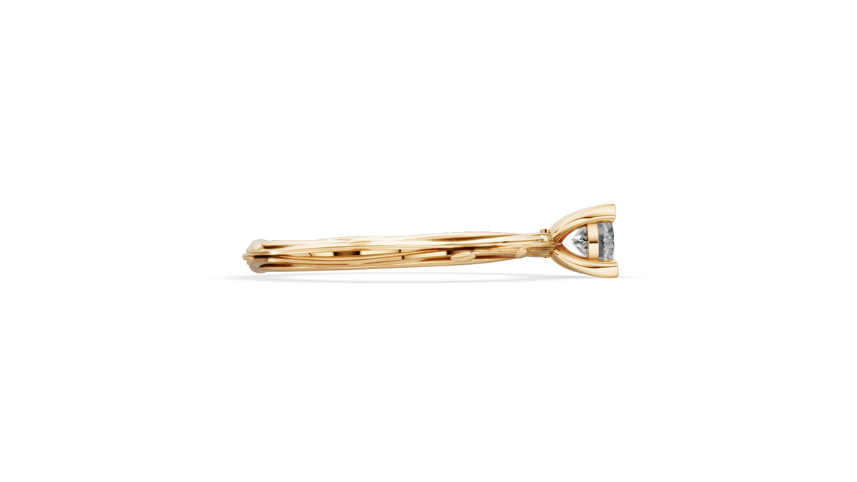 Customised Organic Dew Drop 4 Claw Solitaire Engagement Ring