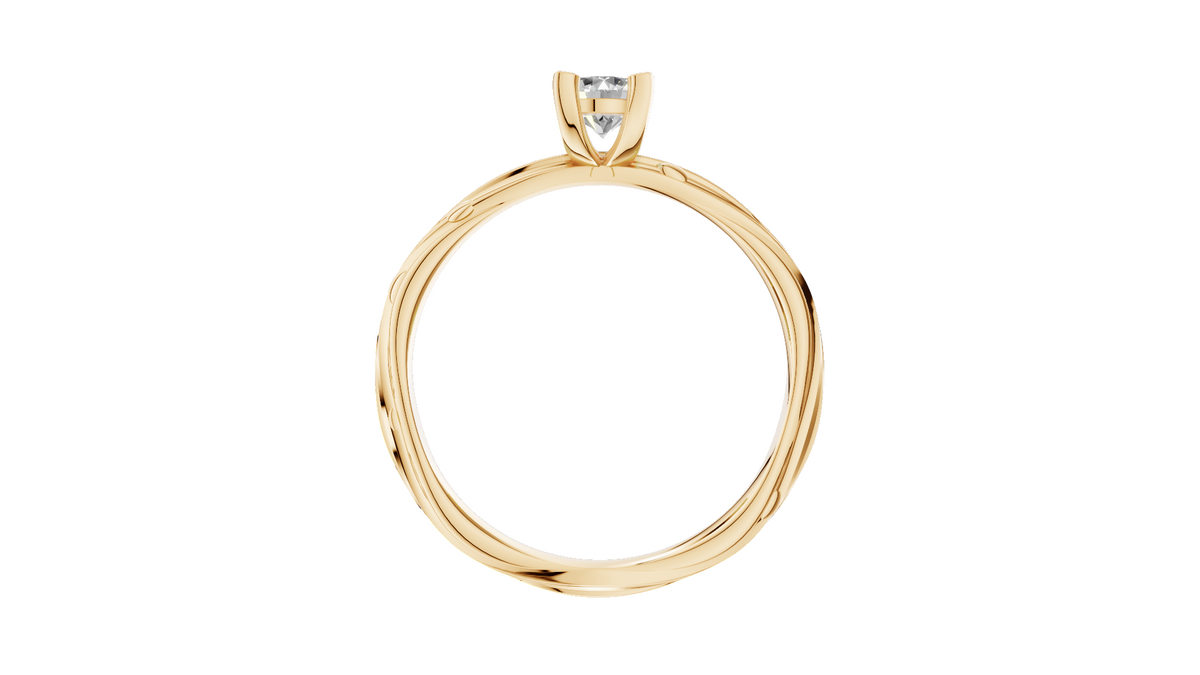 Customised Organic Dew Drop 4 Claw Solitaire Engagement Ring