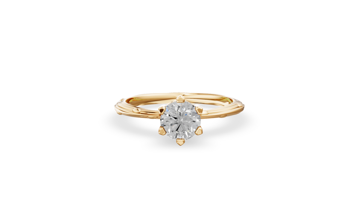 Customised Organic Dew Drop 6 Claw Solitaire Engagement Ring