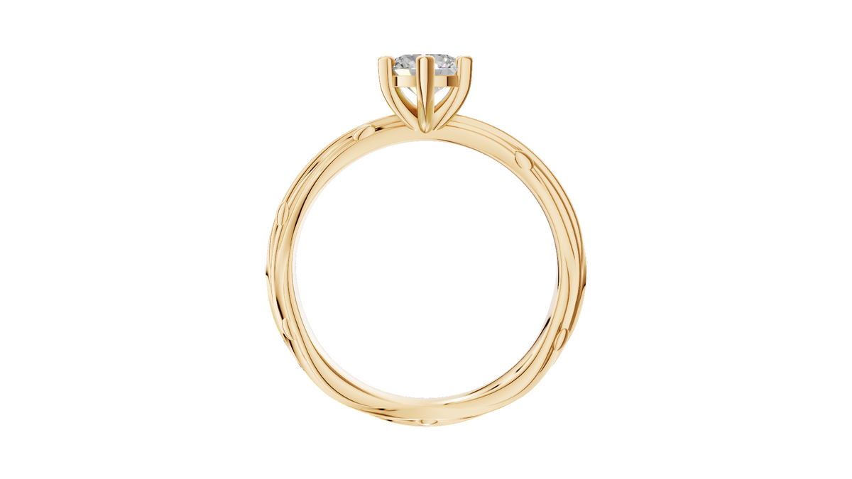 Customised Organic Dew Drop 6 Claw Solitaire Engagement Ring