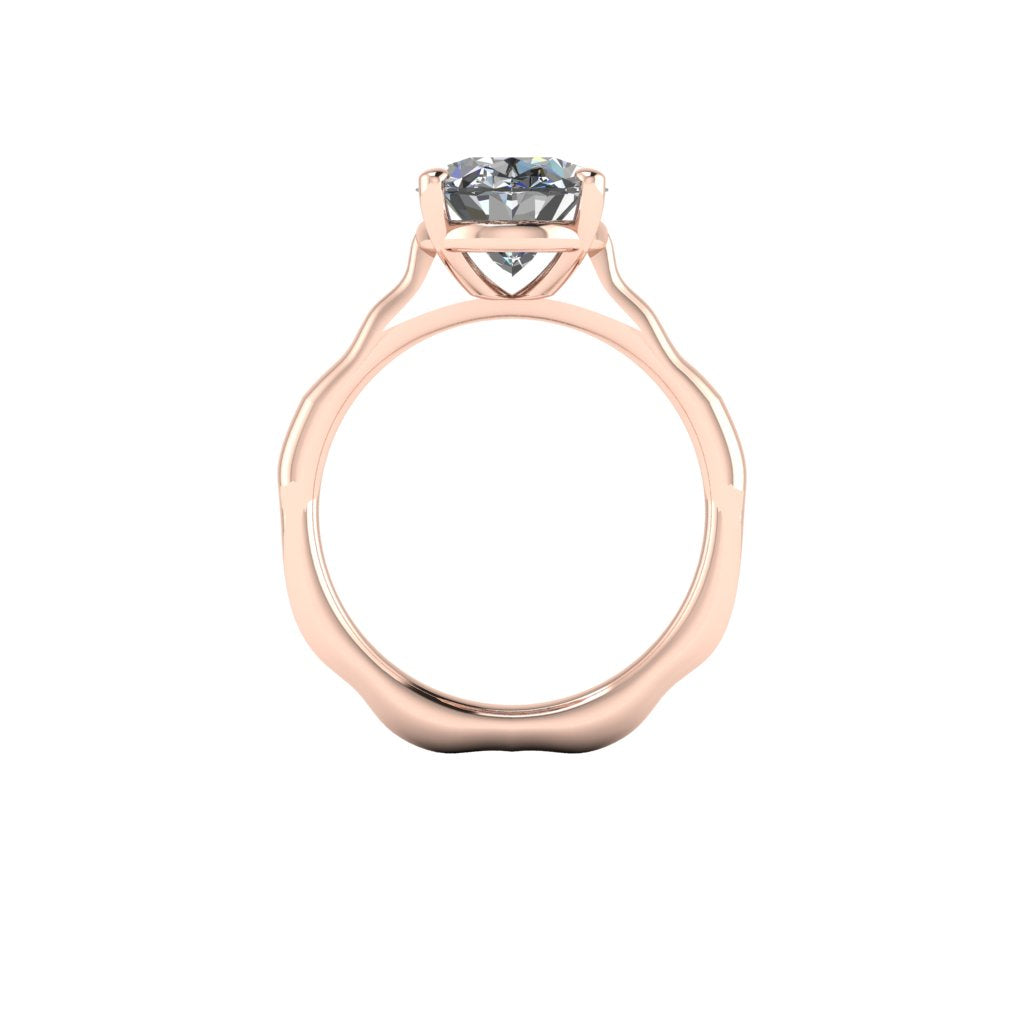 Customised Solitaire Ripple Ring