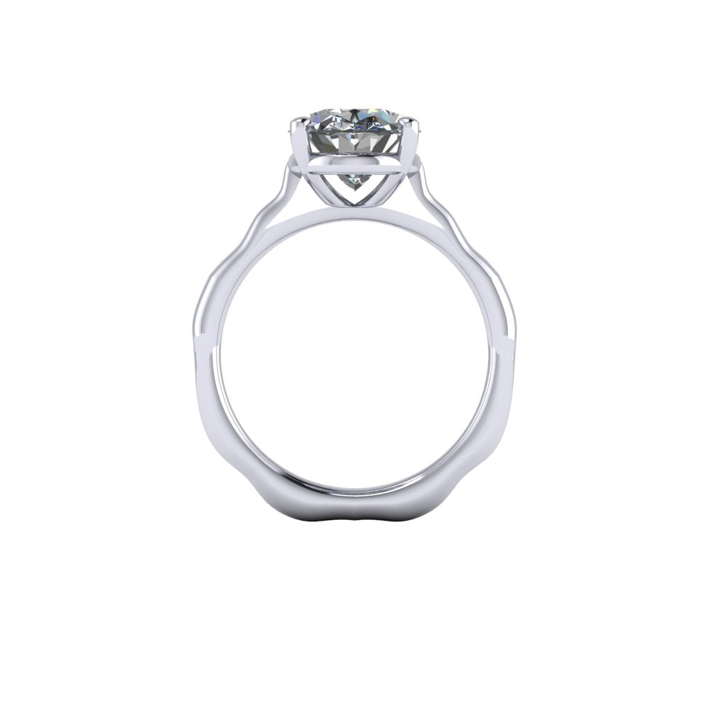 Customised Solitaire Ripple Ring