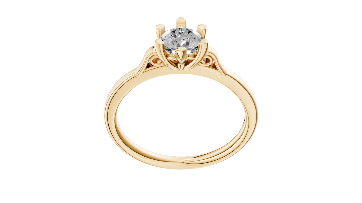 Customised Solitaire Scroll Ring