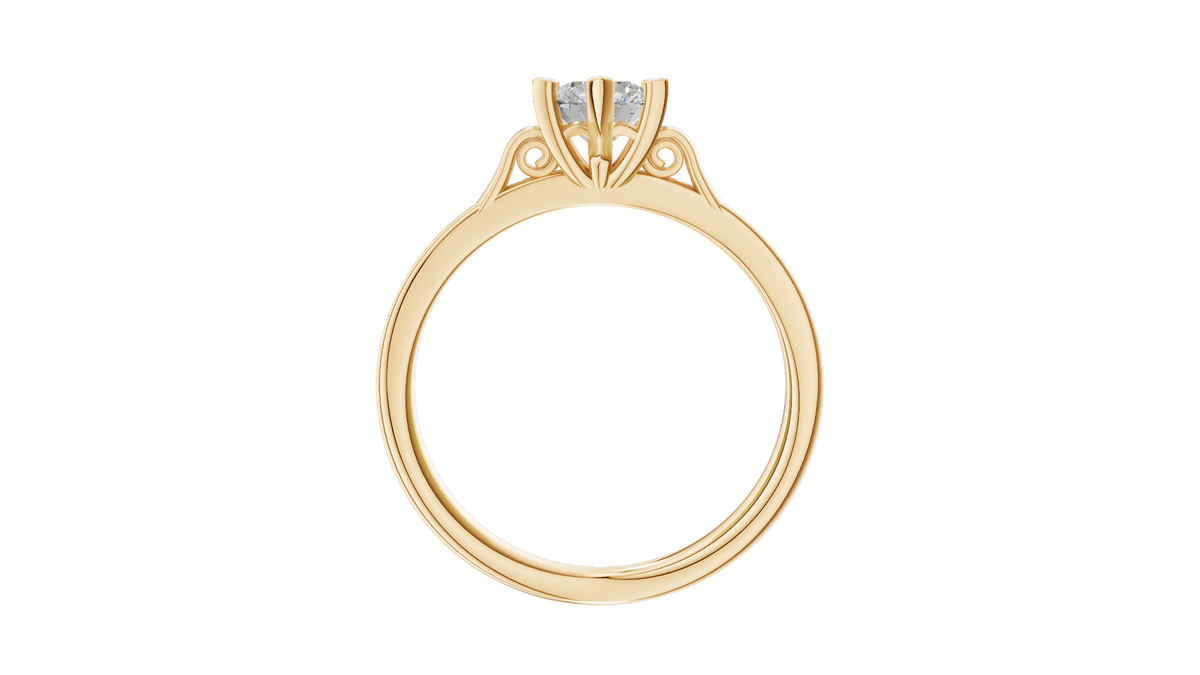 Customised Solitaire Scroll Ring