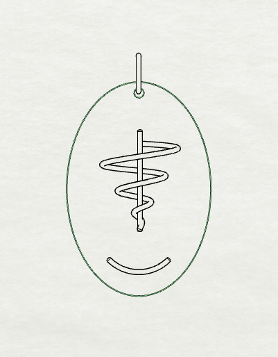 Spiral Anchor Glyph Pendant
