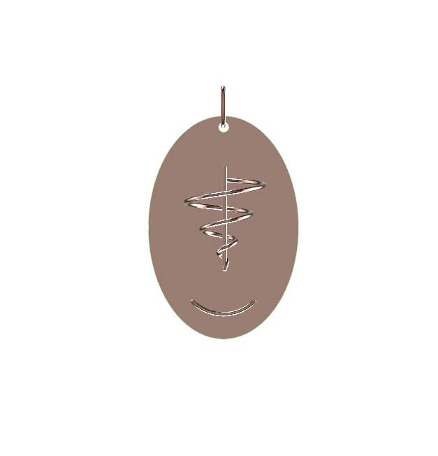 Spiral Anchor Glyph Pendant