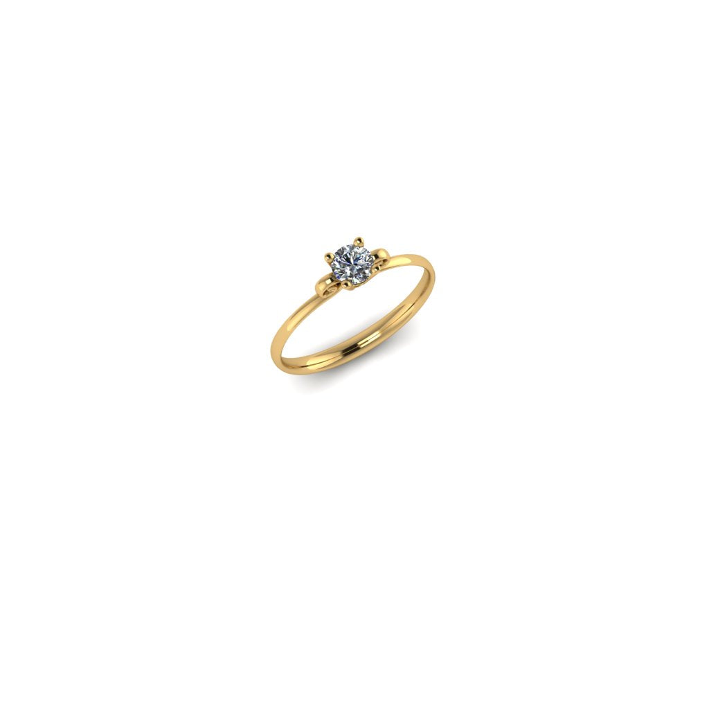 Customised Solitaire Scroll Ring