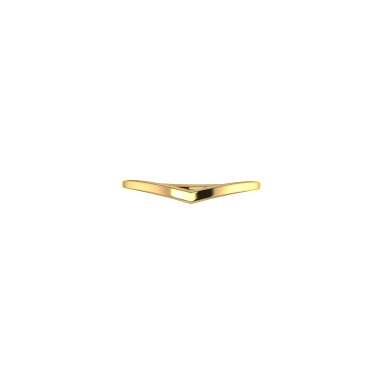 Yellow gold classic wishbone ring by Emma Hedley on a white background