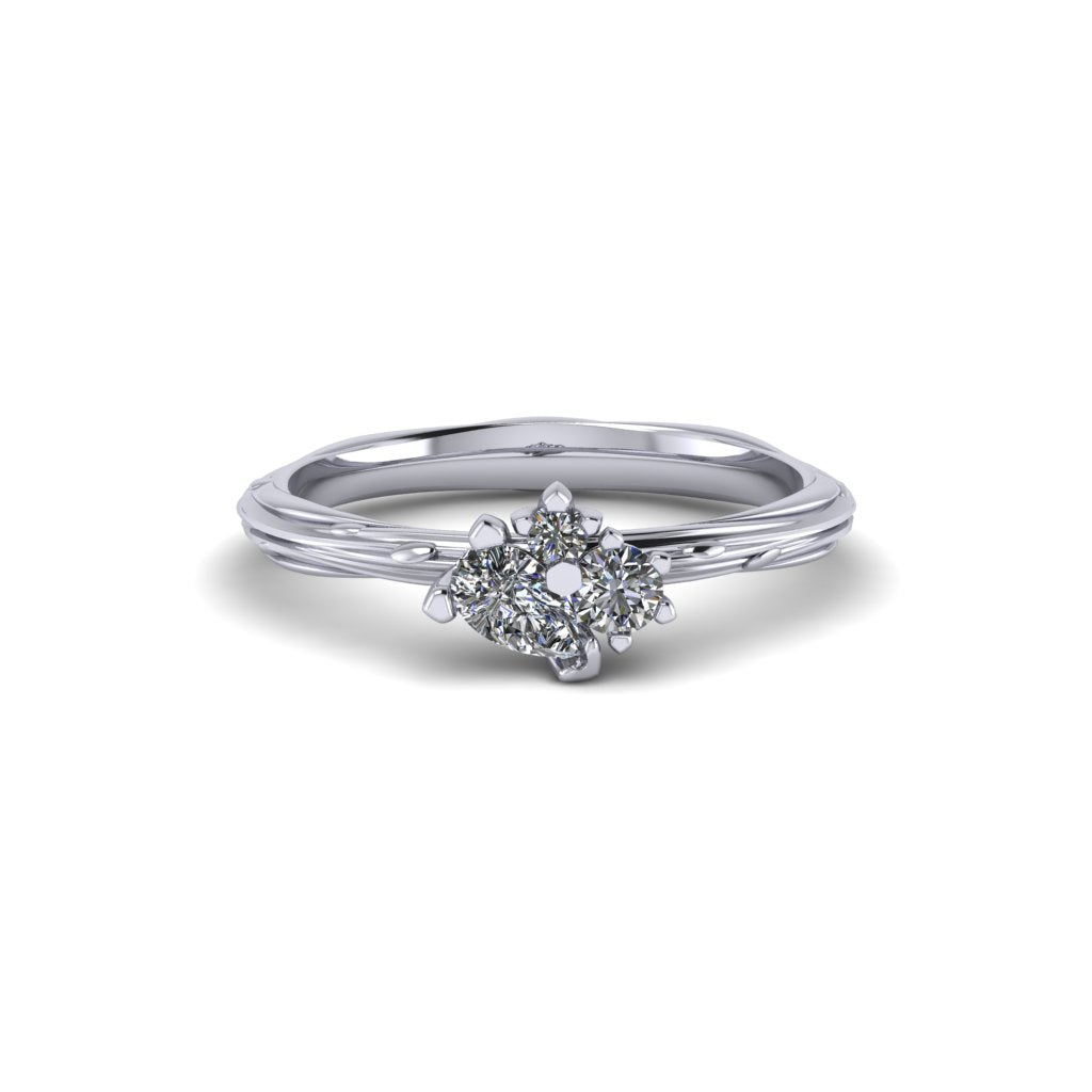 Customised Organic Cluster 3 Stone Engagement Ring