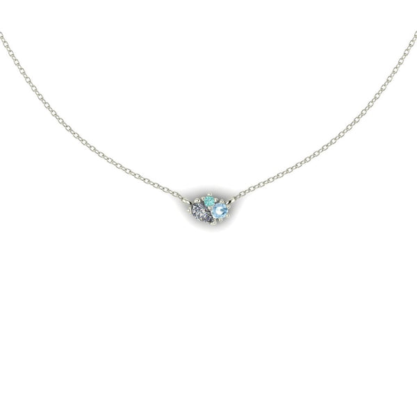 Ocean cluster pendant gemstone blue sapphire pear diamond ethically sourced gemstone jewellery necklace