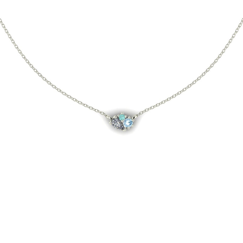 Ocean cluster pendant gemstone blue sapphire pear diamond ethically sourced gemstone jewellery necklace
