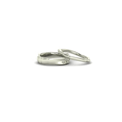Ripple wedding rings 2mm and 5mm wide custom widths available in 18ct recycled white gold platinum or fairtrade gold unique designer rings by Emma Hedley